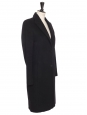 Manteau droit mi-long en laine et cachemire noir Prix boutique 1200€ Taille XS