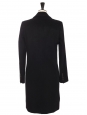 Manteau droit mi-long en laine et cachemire noir Prix boutique 1200€ Taille XS