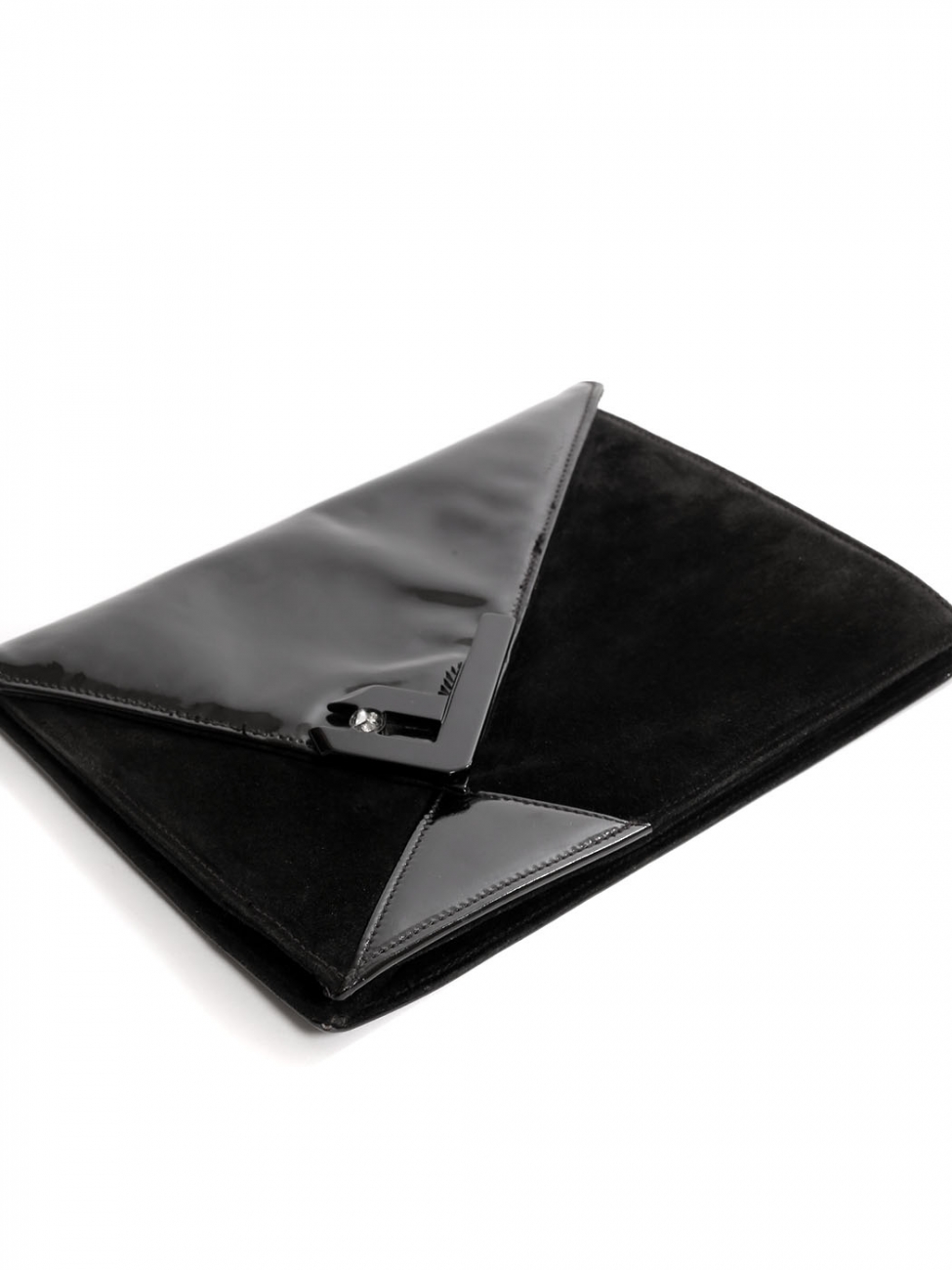 bsc BLACK patent leather evening dress bag - Trendyol