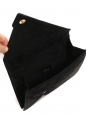Black patent leather and suede evening clutch bag with Swarovski crystal Retail price