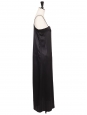 Midnight blue satin slip midi dress with thin straps Retail price €300 Size XS