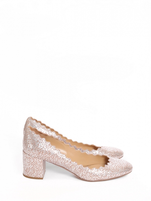 LAUREN silver and pink metallic leather pumps Retail price €450 Size 38.5
