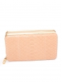 Gold and pink metallic snakeskin leather evening clutch Retail price €950