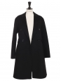 Classic double breasted black wool coat Retail price €850 Size 36/38