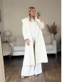 Cream white virgin wool hooded coat with belt Retail price €1050 Size 38