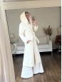 Manteau à capuche en laine vierge blanc crème Prix boutique 1050€ Taille 38