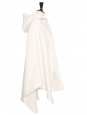 Veste cape longue en laine blanc neige avec capuche Spring 2017 Prix boutique 2500€