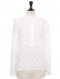 Asymmetric front detail textured white fitted top Retail price €500 Size 38