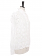 Blouse manches longues en dentelle blanche et boutons perles ivoire Prix boutique 175€ Taille 36