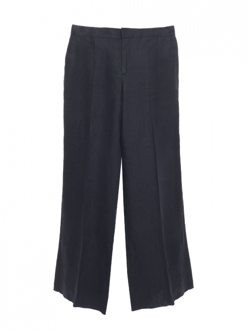 Pantalon large fluide en chanvre bleu nuit Prix boutique 1090€ Taille 42