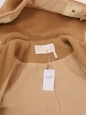 Manteau à capuche en laine marron café Prix boutique 3000€ Taille 34