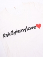 "Sicily is my love" white cotton printed short sleeves T-shirt Retail price 325€ Size 38