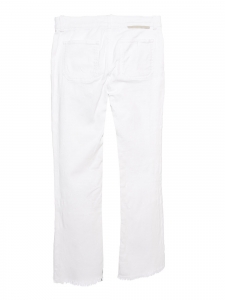 Flare cropped jeans in white cotton with star embroidery Retail price €690 Size 27