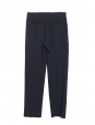 Navy blue crepe de chine straight leg tailored pants NEW Retail price €800 Size 36