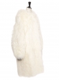 Manteau shearling en fourrure d'agneau de Mongolie blanc crème Prix boutique 7000€ Taille 36 à 40
