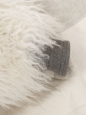 Creamy white Mongolian lamb fur shearling maxi coat Retail price 7000€ Size 36 to 40