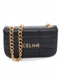 Black quilted leather shoulder bag with gold chain Retail price €2800