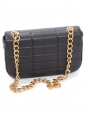 Black quilted leather shoulder bag with gold chain Retail price €2800