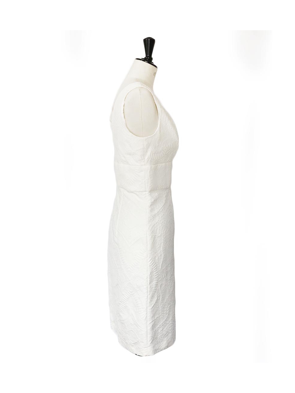 Robe Fourreau White House Black Market - Taille 4, Jacquard Blanc Diamant, Neuve Avec étiquette