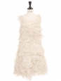 Ruffled cream silk organza wedding dress Retail price €2500 Size 36