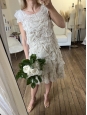 Robe de mariée à volants en organza de soie crème Px boutique 2500€ Taille 36