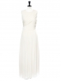 Robe de mariée drapée longue en soie blanche NEUVE Px boutique 3000€ Taille 36