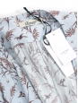 Robe longue portefeuille bleu ciel imprimée oiseaux Prix boutique $175 Taille 42