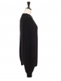 Black wool heavy knit round-neck sweater Retail price €550 Size S
