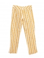 Pantalon slim fit en toile de coton beige imprimé chaînes jaunes Prix boutique 995€ Taille XS