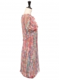 Robe manches courtes cintrée en tweed à franges multicolor arc en ciel  Prix boutique 5000€ Taille 34
