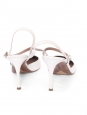 Pointy toe stiletto heel ankle strap white leather slingback pumps Retail price $695 Size 37