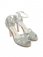 LETICIA White scalloped-leather block heel sandals Retail price €625 Size 40.5