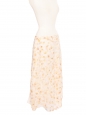 Yellow, orange and white pressed flower petal print fluid panel skirt Retail price $345 Size XS