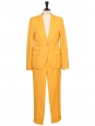 Bright yellow orange blazer jacket and pant suit Retail price €1600 Size 36/38