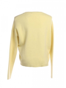 Pull col rond en laine et cachemire jaune pastel Prix boutique 230€ Taille XS