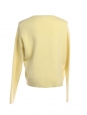 Pull col rond en laine et cachemire jaune pastel Prix boutique 230€ Taille XS