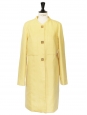 Lemon yellow hemp and silk coat with gold buttons Retail price €1495 NEW Size 36