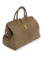 CHYC tote handbag in kaki grey perforated leather Retail price €1900