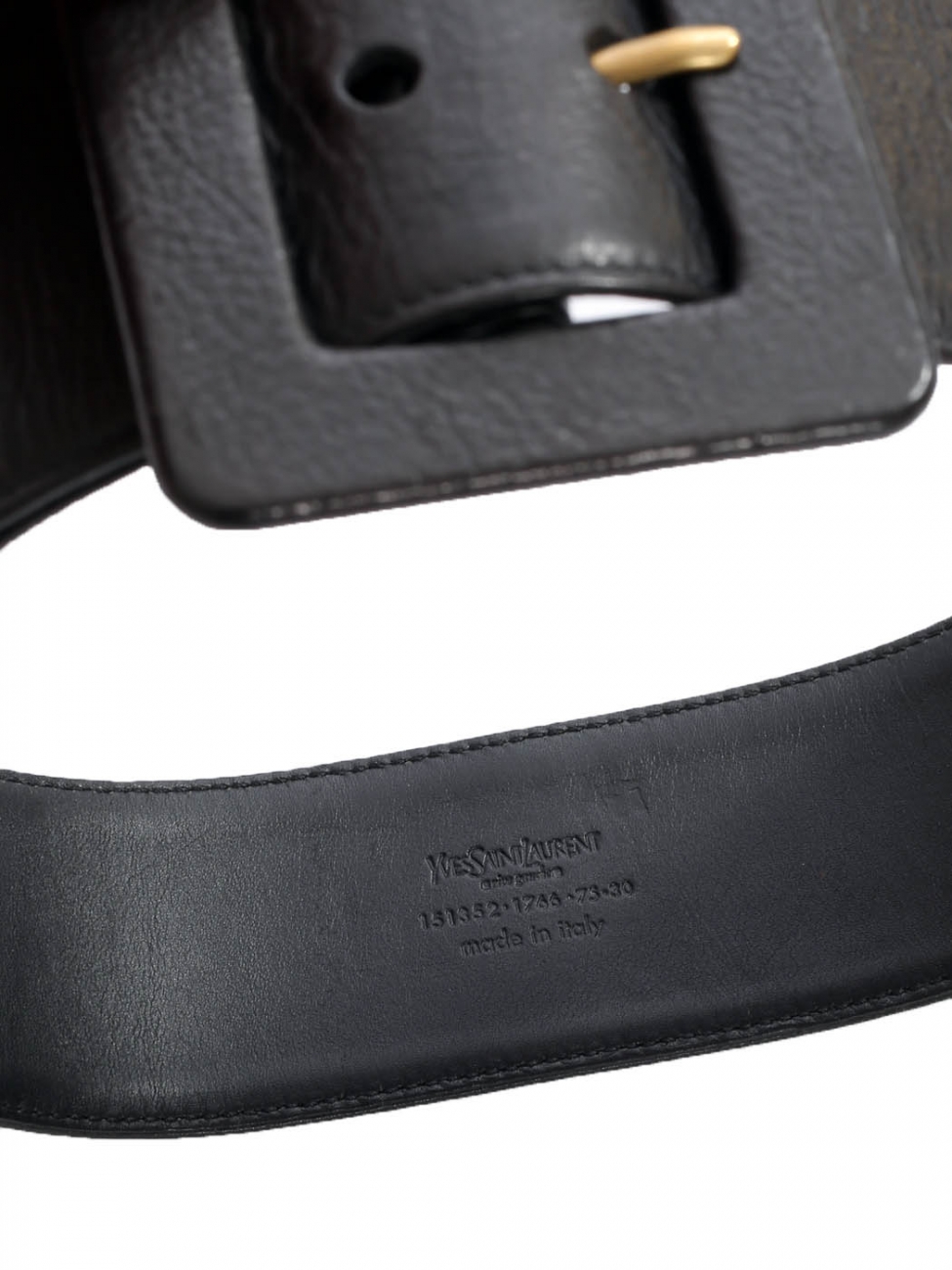 Boutique YVES SAINT LAURENT Wide black leather belt, large  display picture 1