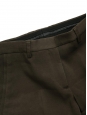 Khaki green wool and silk slim fit pants Retail price €550 Size 36