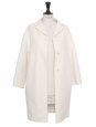 Cream white wool, angora and cashgor wool belted coat Retail price €3000 SIze XS