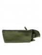 English green satin evening clutch bag with bow Retail price $795