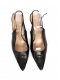Black leather slingback pumps Retail price €750 Size 38
