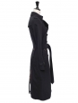 CHELSEA Chelsea Double breasted long navy blue cotton-gabardine trench coat Retail price €1990 Size XXS