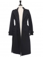 Trench coat long The CHELSEA en gabardine de coton bleu marine ceinturé Prix boutique 1990€ Taille XXS
