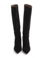 Pointed-toe black suede boots with slim heel Size 36 Retail price €290