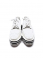 White leather brogue sneakers with black striped platform sole Retail price €600 Size 37.5