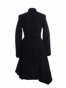 Black wool belted maxi coat Retail price €1400 Size 34