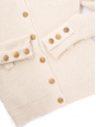 Cream white alpaga wool round neck cardigan with gold buttons Retail price €1600 Size S