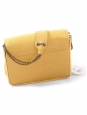 Sally lemon yellow grained leather shoulder bag and gold chain NEW Retail price €1710